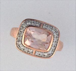 Morganite & diamonds ring