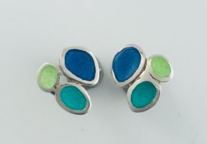 Silver & enamel earrings