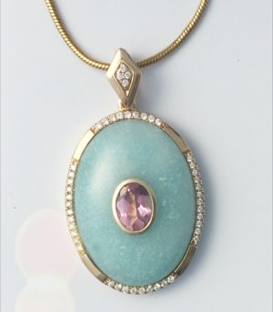 Amazonite & pink tourmaline enhancer