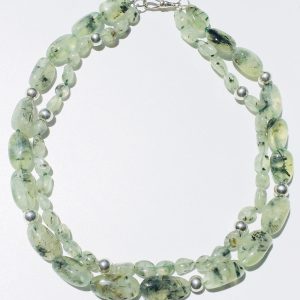 Prehnite & silver necklace